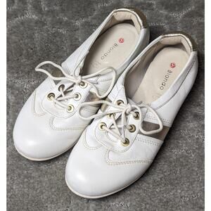 Blondo Mao Oxford Golf Sneakers WOMENS 6M Walking Shoe White Gold Leather Comfy